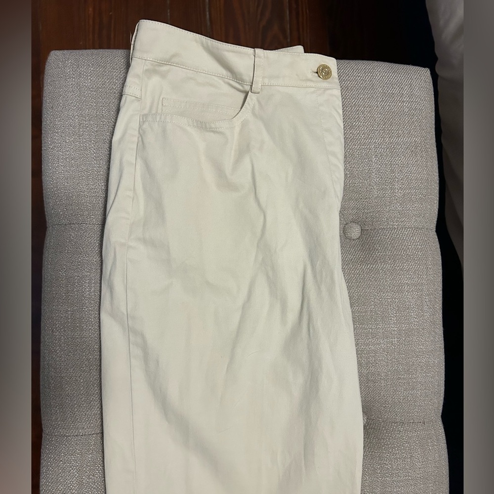 St. John Athletic Work Trousers in Khaki with Gold Embellishments and Pockets